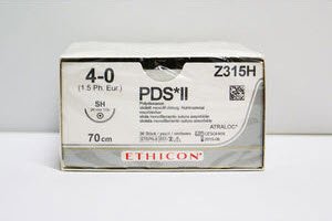 Ethicon Absorbable Suture with Needle PDS™ II Polydioxanone SH 1/2 Circle Taper Point Needle Size 4-0 Monofilament