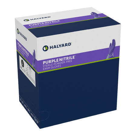 Halyard 52103 Purple Nitrile Nitrile Exam Glove, Large, Purple