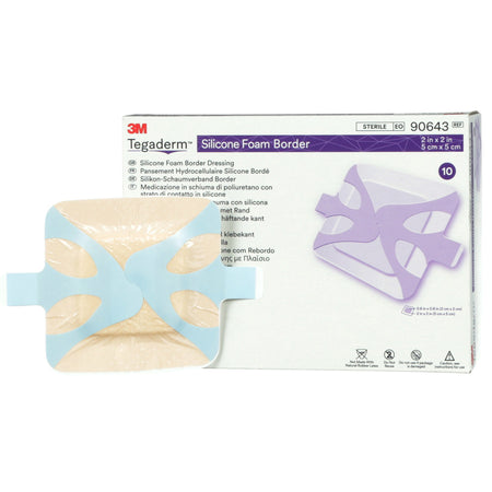 Solventum 90643 3M Tegaderm Silicone Foam Dressing, 2 x 2 Inch