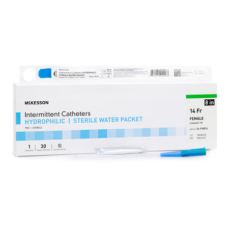 McKesson 16-FH814 Urethral Catheter, 14 Fr., 8 Inch, Straight Tip