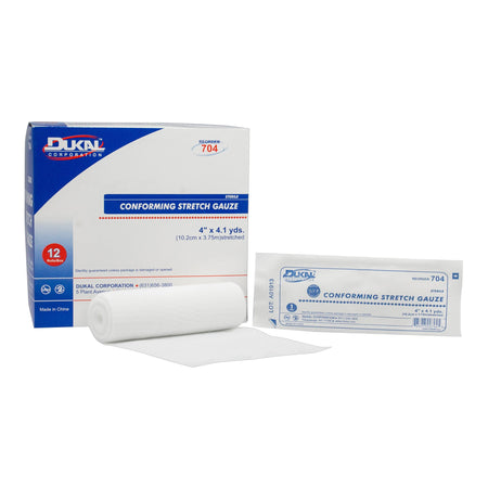 Dukal 704 Sterile Conforming Bandage, 4 Inch x 4-1/10 Yard, 1-Ply