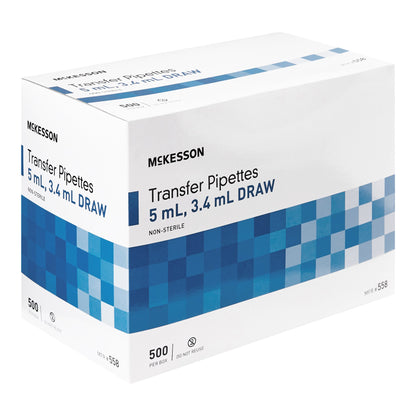 McKesson Transfer Pipette, 5 mL, 3.4 mL Draw Volume