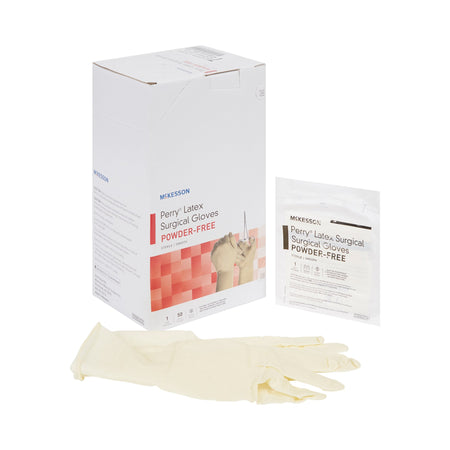 McKesson 20-1075N Perry Performance Plus Surgical Glove, Size 7.5, Cream