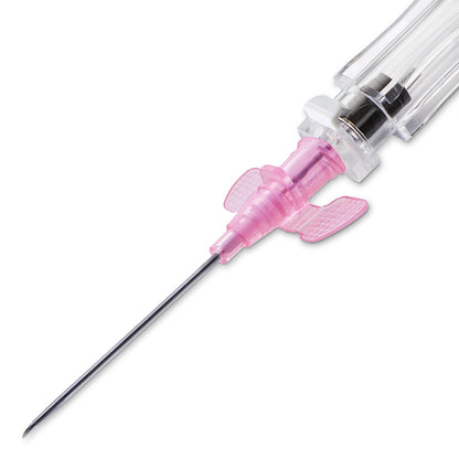 Peripheral IV Catheter McKesson Prevent® R 20 Gauge 1 Inch Polyurethane Winged Hub Blood Control Push Button Safety