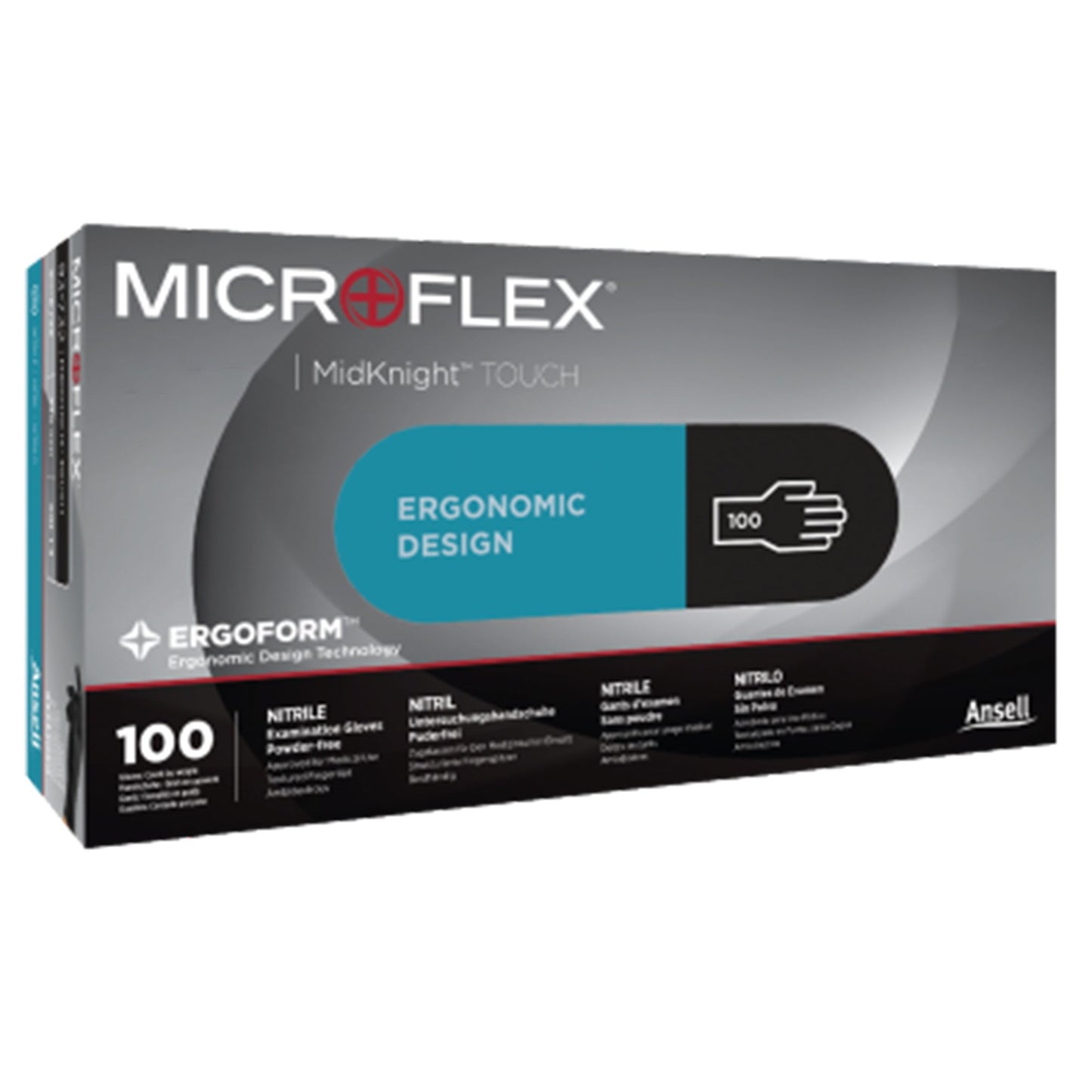Microflex® MidKnight™ Touch 93-736 Nitrile Exam Glove, 2X-Large, Black