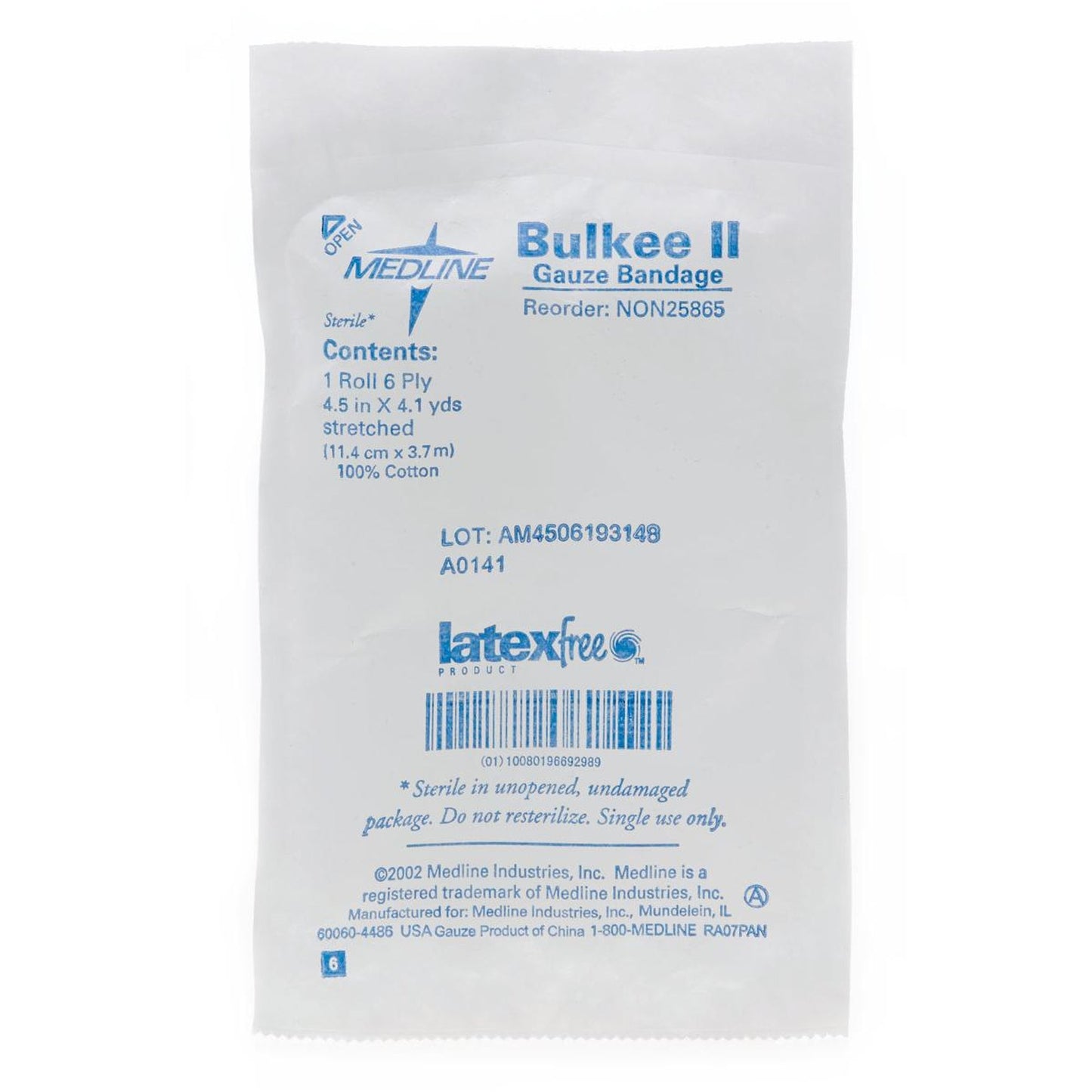 Bulkee II® Sterile Fluff Bandage Roll, 4-1/2 Inch x 4-1/10 Yard, 6-Ply
