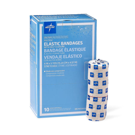 Medline MDS087006LF Matrix Double Hook and Loop Closure Elastic Bandage, 6 Inch x 5 Yard