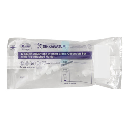 K-Shield® Advantage Blood Collection Set w/ Holder, 3/4 Inch Length, 21 Gauge