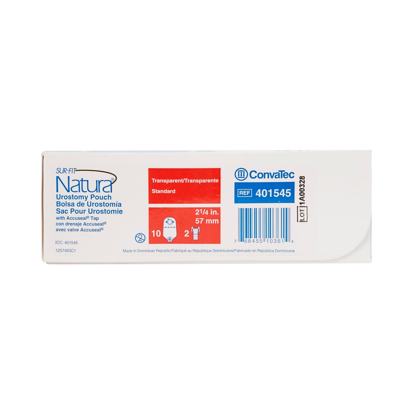 Convatec 401545 Sur-Fit Natura Two-Piece Urostomy Pouch, 2¼ Inch Flange