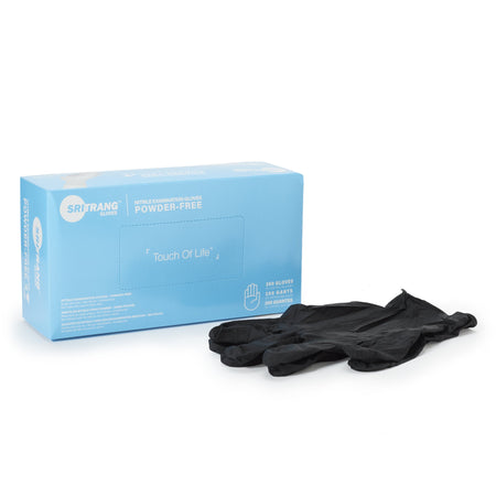 McKesson 7027156 Touch of Life Nitrile Exam Glove, Extra Large, Black