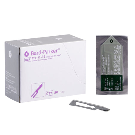 Surgical Blade Bard-Parker® SafetyLock™ Rib-Back® Carbon Steel No. 15 Sterile