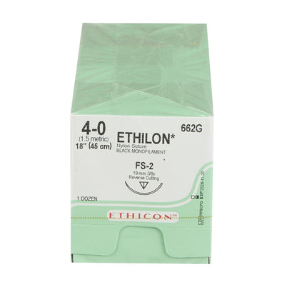 Ethilon™ Suture with Needle, Size 4-0, 19mm