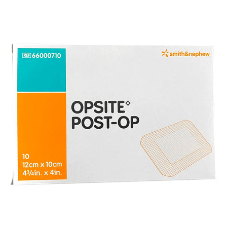 Smith & Nephew 66000710 OpSite Post Op Transparent Film Dressing with Pad, 4¾ x 4 Inch
