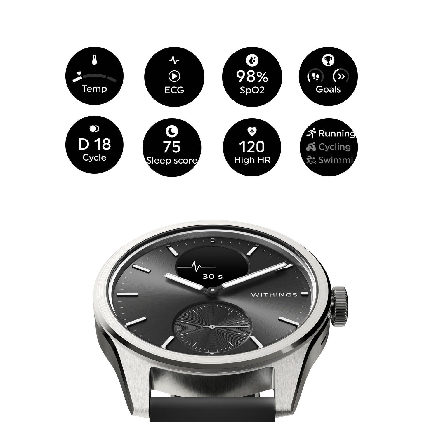 Withings ScanWatch 2 Smart Watch, 42mm, Black