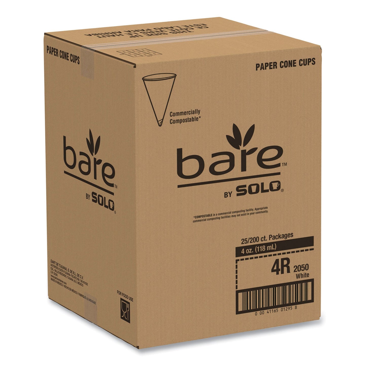 Bare® Paper Cone Drinking Cup, 4-ounce capacity
