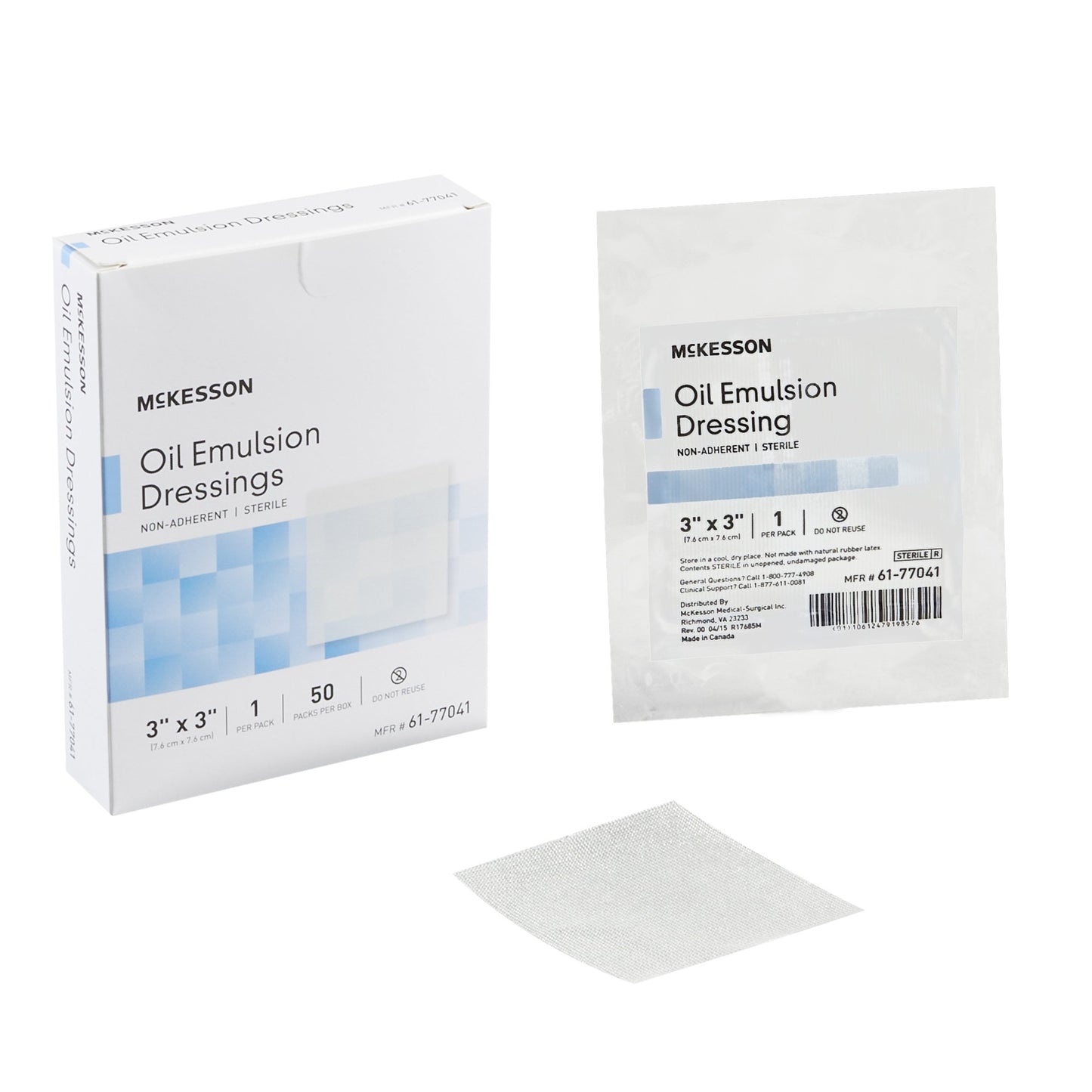 McKesson Oil Emulsion Impregnated Dressing, 3 x 3 Inch