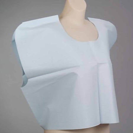 Tidi Products 9810857 Exam Cape Tidi Blue One Size Fits Most Front / Back Opening Without Closure Unisex