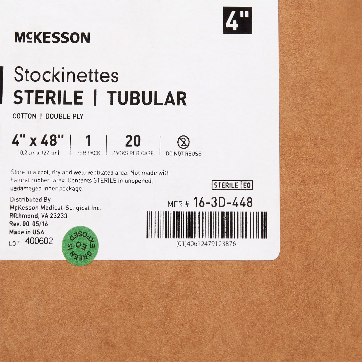 McKesson Beige Cotton Tubular Stockinette, 4 x 48 Inch