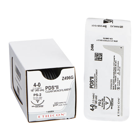Ethicon Z496G PDS II Polydioxanone Absorbable Suture with Needle, Precision Reverse Cutting