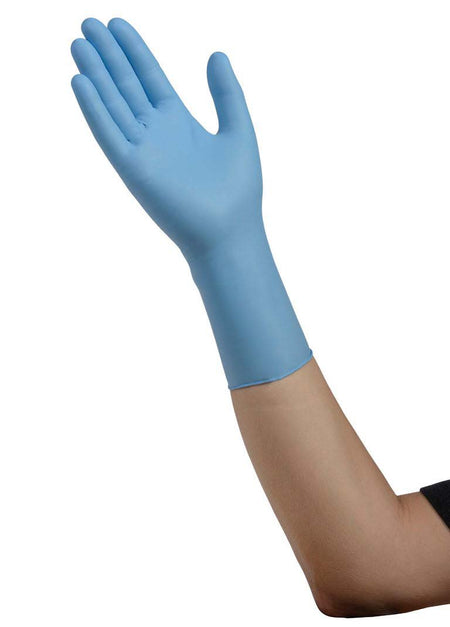 Cardinal N8852XPB Esteem XP Nitrile Extended Cuff Length Exam Glove, Medium, Blue
