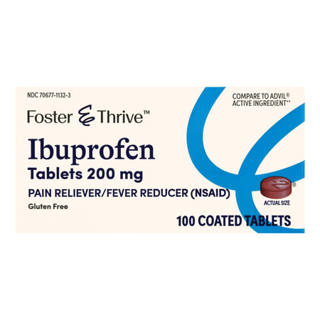 McKesson 70677113203 Foster & Thrive Ibuprofen 200 mg Coated Tablets