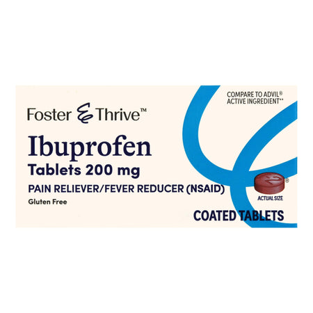 McKesson 70677113201 Foster & Thrive Ibuprofen 200 mg Coated Tablets