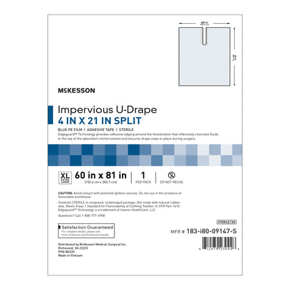McKesson Sterile Impervious U-Drape, 60 x 81 Inch