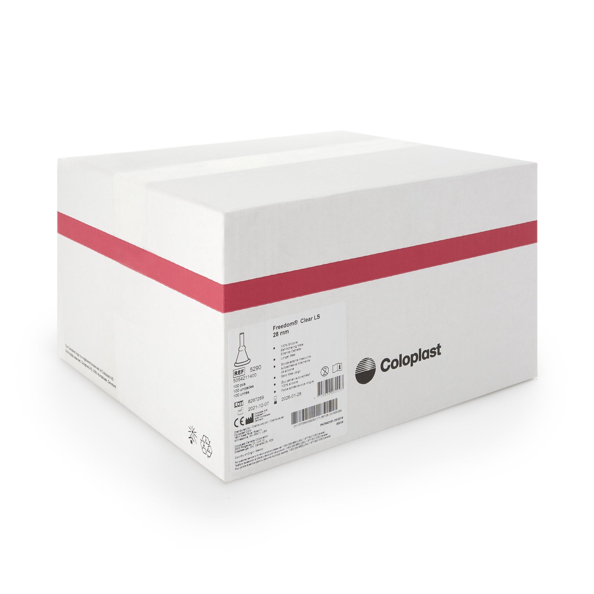 Freedom Clear LS Male External Catheter, Self-Adhesive Silicone Seal, 28mm, Medium by Coloplast product image - view 2