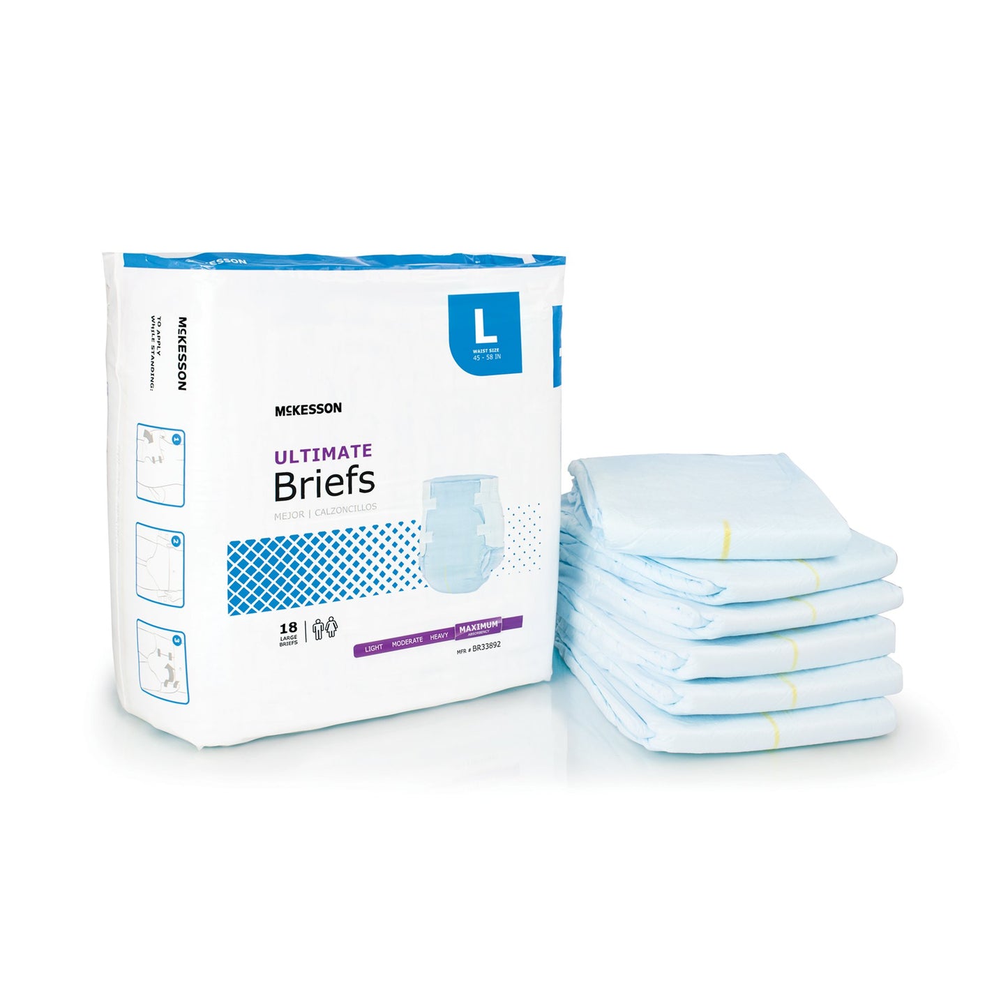 McKesson Ultimate Heavy Absorbency Incontinence Brief, Large