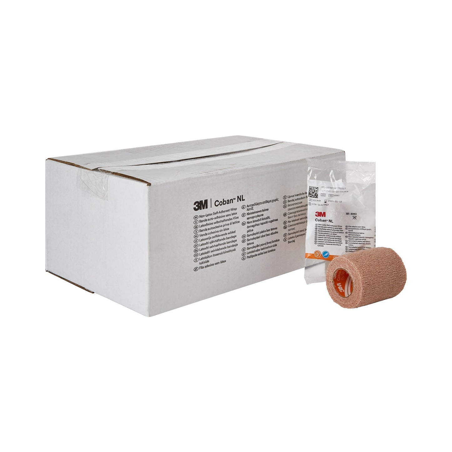3M™ Coban™ LF Self-adherent Closure Cohesive Bandage, 3 Inch x 5 Yard, Tan