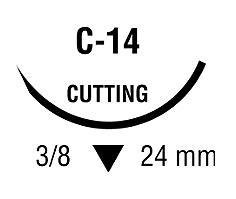Covidien SN-669 Monosof Nylon Nonabsorbable Suture with Needle, Size 3-0, C-14 Reverse Cutting