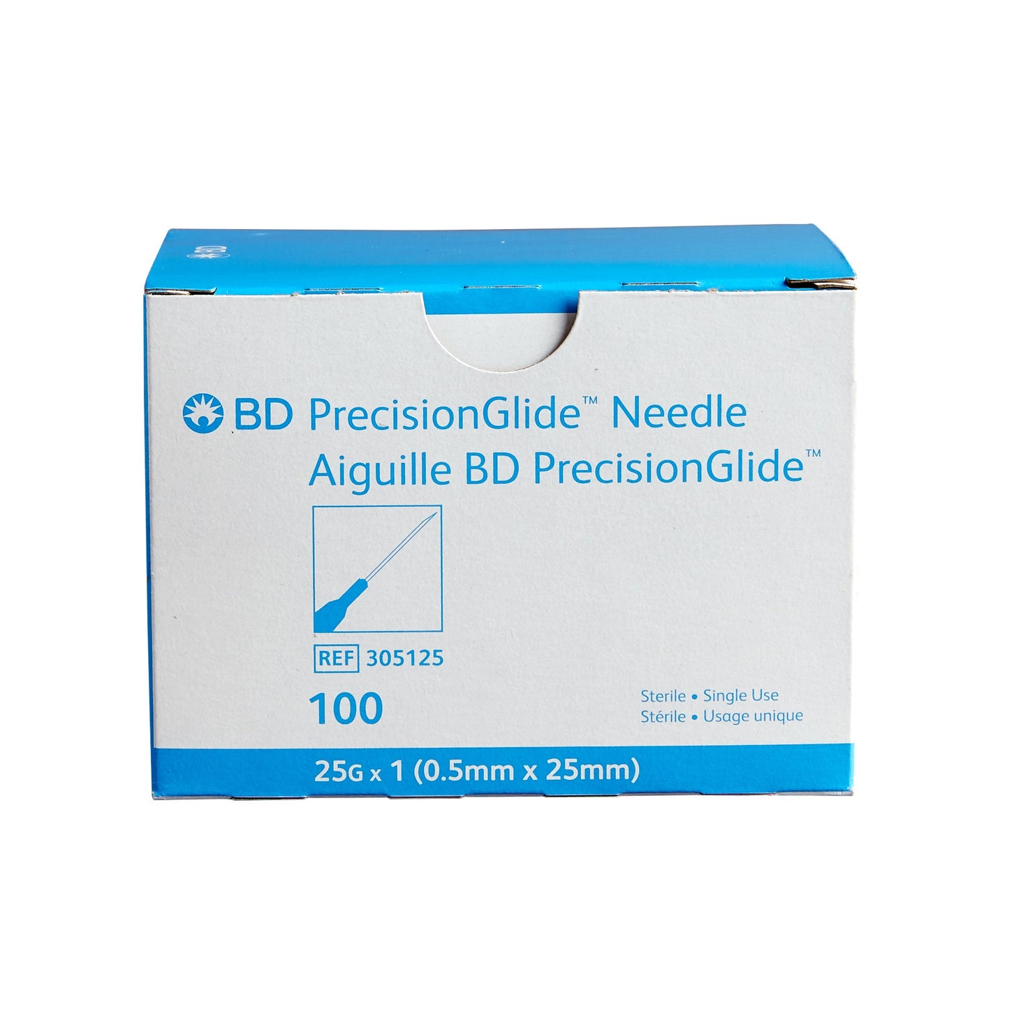 BD 305125 PrecisionGlide™ Hypodermic Needle, 25 Gauge, 5/8 Inch Length