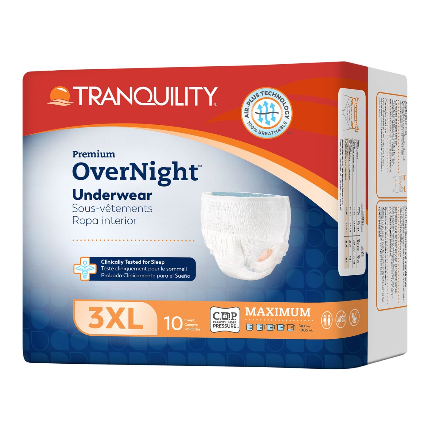 A bag of Tranquility 2119 3XL overnight underwear available at Lexicon Medical Supply in Tucson, AZ.