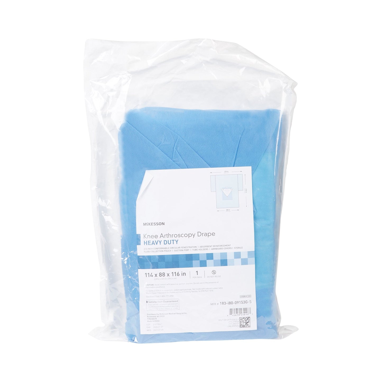 McKesson Sterile Heavy-Duty Knee Arthroscopy Drape, 114 x 88 x 116 Inch