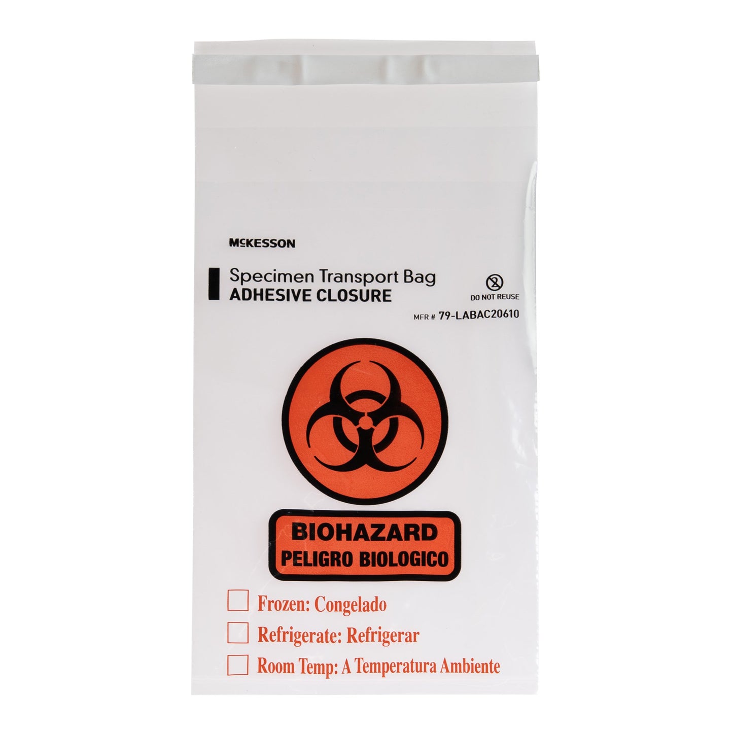 McKesson Specimen Transport Bag, Document Pouch, Adhesive Closure, 6 x 10 Inch