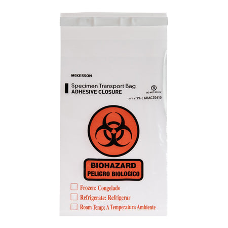 McKesson 79-LABAC20610 Specimen Transport Bag, Document Pouch, Adhesive Closure, 6 x 10 Inch