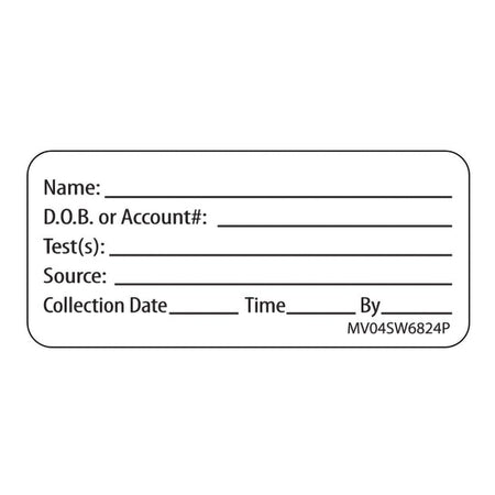 PDC Healthcare MV04SW6824P MedVision Pre-Printed / Write On Label, Patient Information, 2.25 x 1 Inch