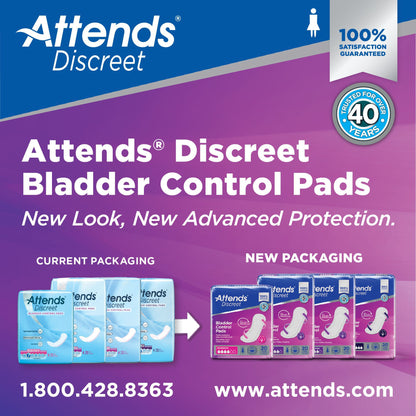 Attends® Discreet Women's Maximum Bladder Control Pad, 13-Inch Length