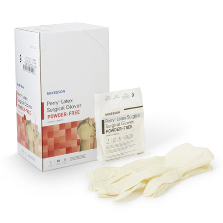 McKesson 20-1090N Perry Performance Plus Surgical Glove, Size 9, Cream