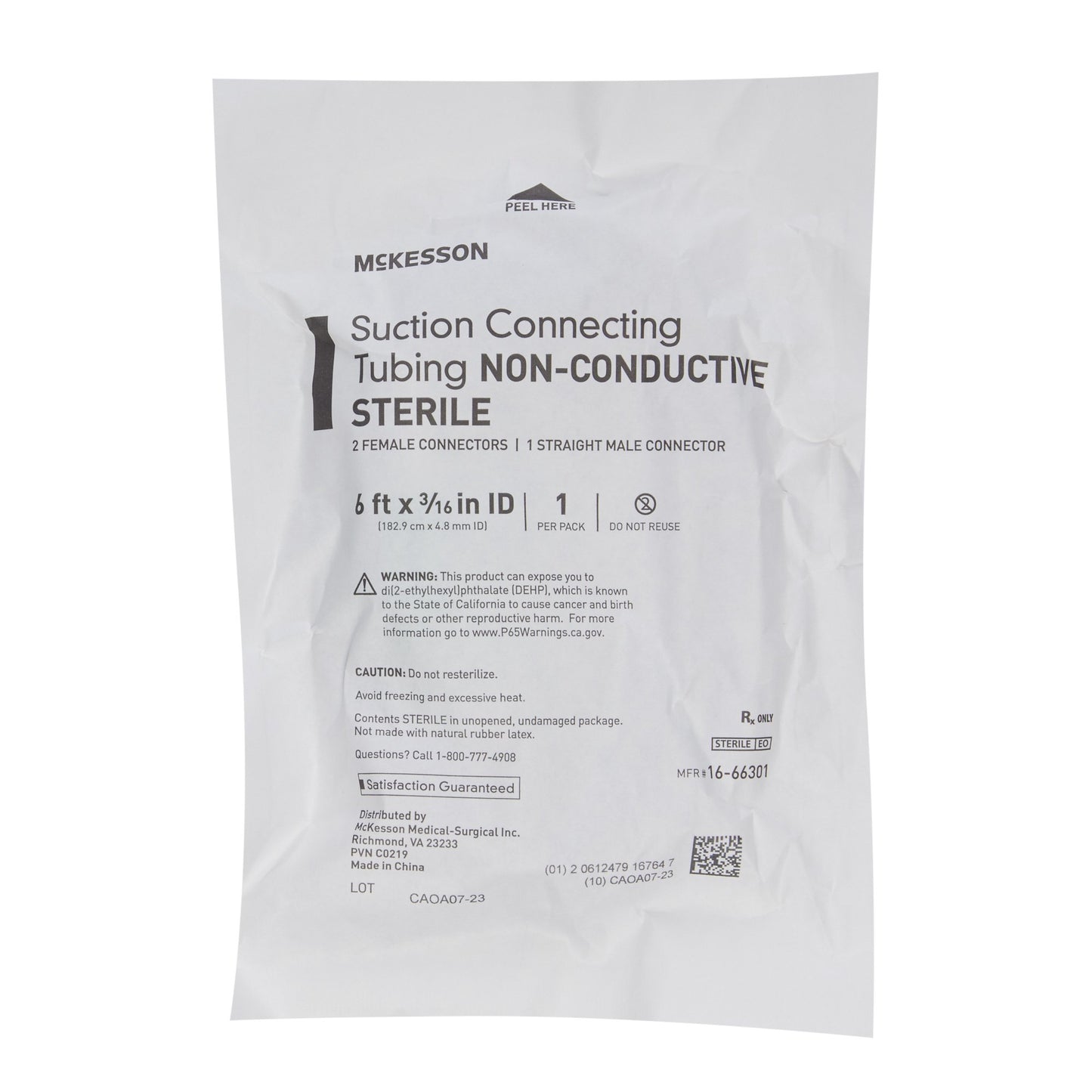 McKesson Suction Tubing, 3/16 Inch Inner Diameter, 2 Yard Length