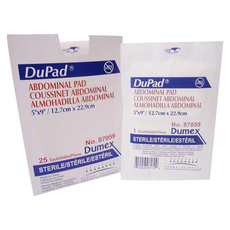 Gentell 87059 DuPad Sterile Abdominal Pad, 5 x 9 Inch, 1-Ply