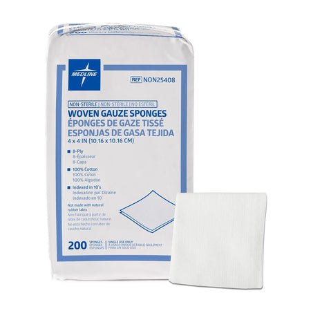 Medline NON25408 Gauze Sponge, 4 x 4 Inch, 8-Ply