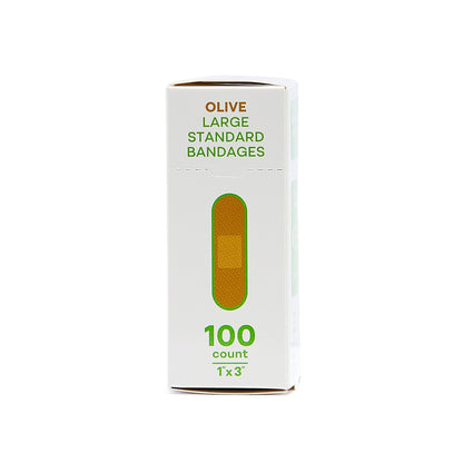 Tru-Colour Skin Tone Shade Fabric Bandage Adhesive Strips – Olive, 1 x 3 Inch