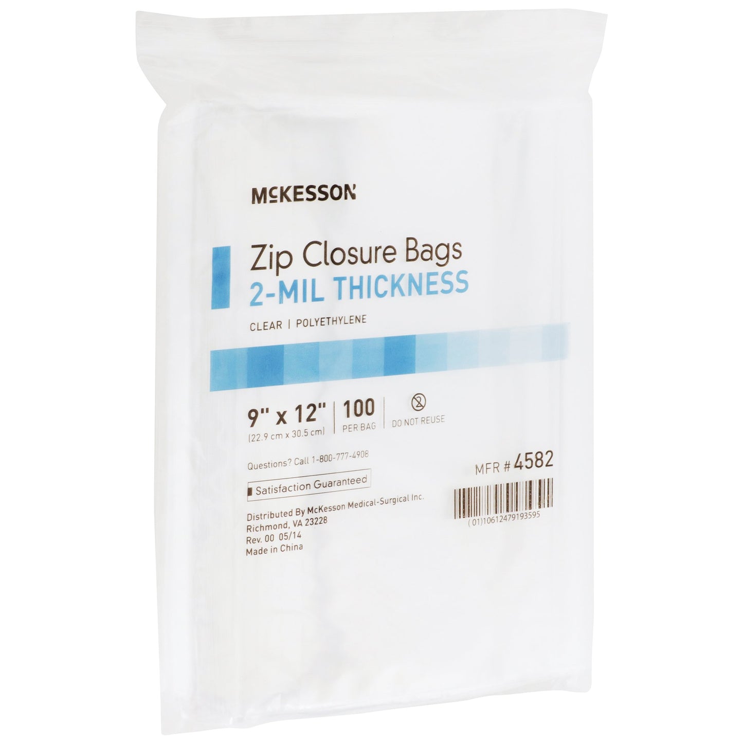 McKesson Zip Closure Bag, 9 X 12 Inches