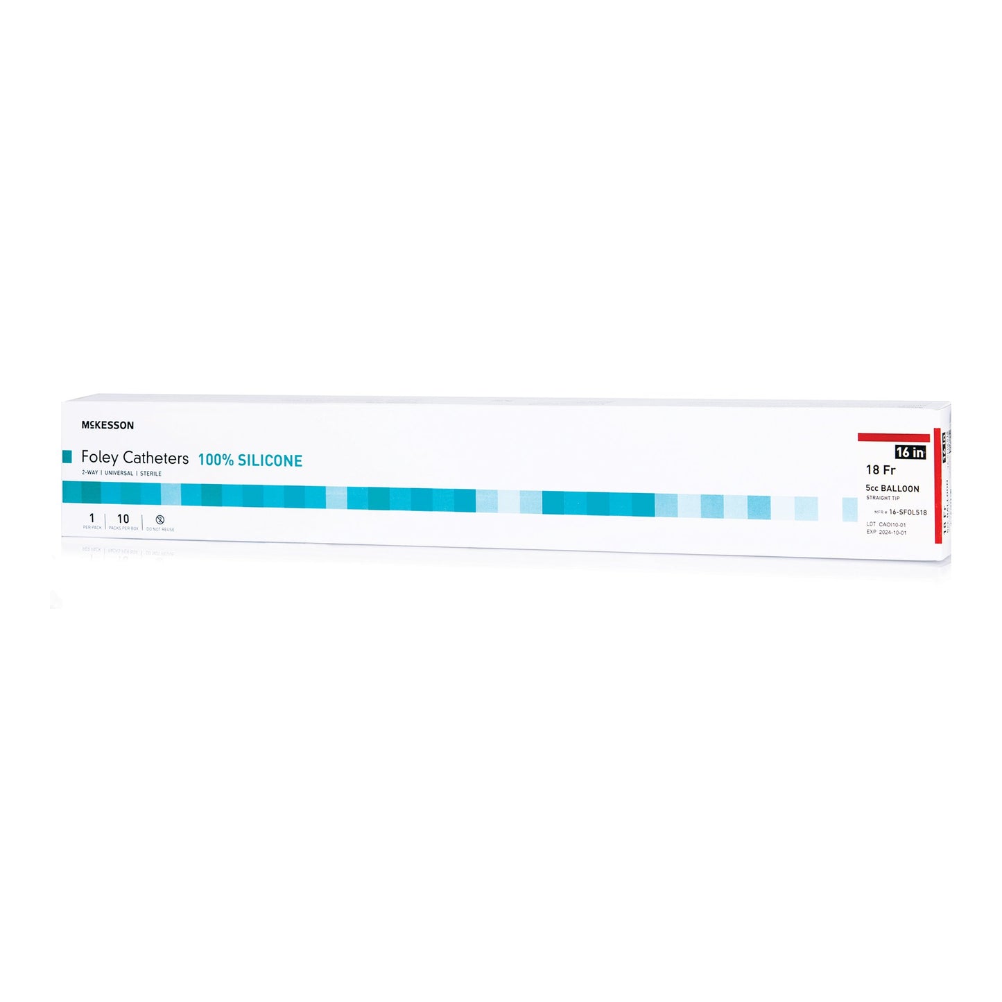 McKesson Silicone Foley Catheter, Straight Tip, 5cc, 18 Fr.