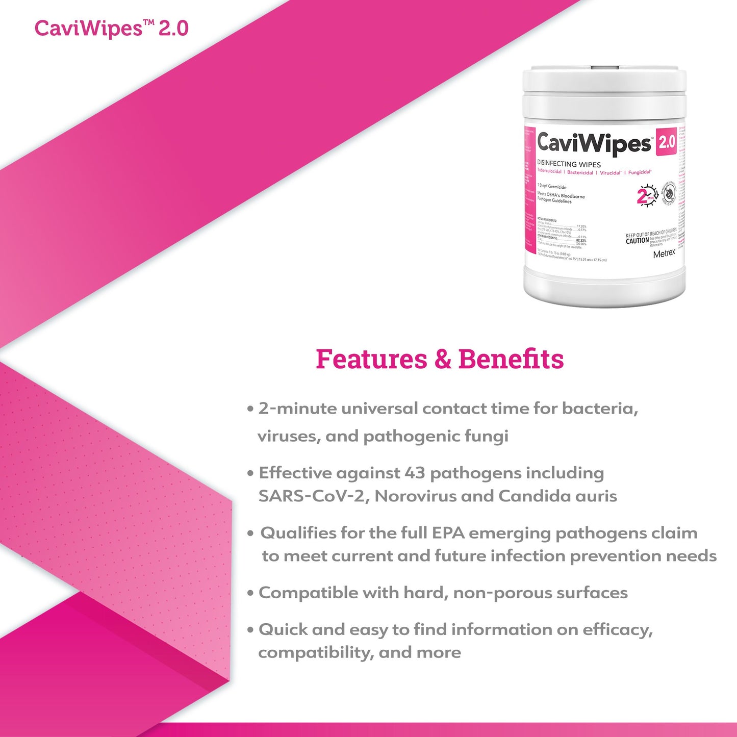 CaviWipes™ 2.0 Disinfecting Wipes, Extra Large, 65 ct.