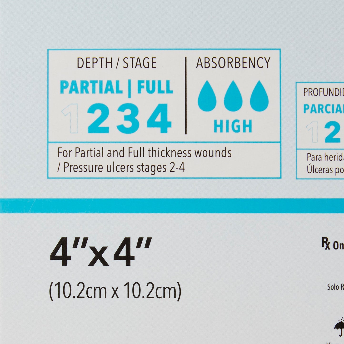 DermaBlue+™ Foam Silver Foam Dressing, 4 x 4 Inch