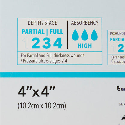 DermaBlue+™ Foam Silver Foam Dressing, 4 x 4 Inch