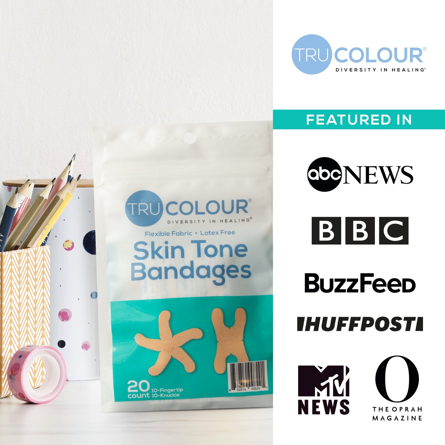 TruColour® Beige Adhesive Strip, Knuckle / Fingertip