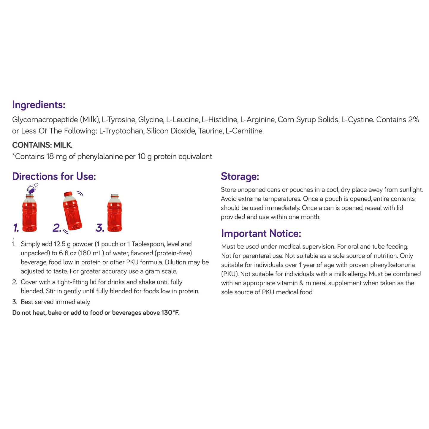 PhenylAde® GMP Mix-In for the Dietary Management of Phenylketonuria
